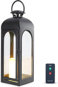 Bdor 20 Inches Metal and Stainless Steel Glass Decorative Lantern with Electronic Wax Effect - Indoor/Outdoor Decorative Lighting, Handcrafted Aesthetic, Perfect for Home, Parties, and Holiday Decor-Ruum Studio Home