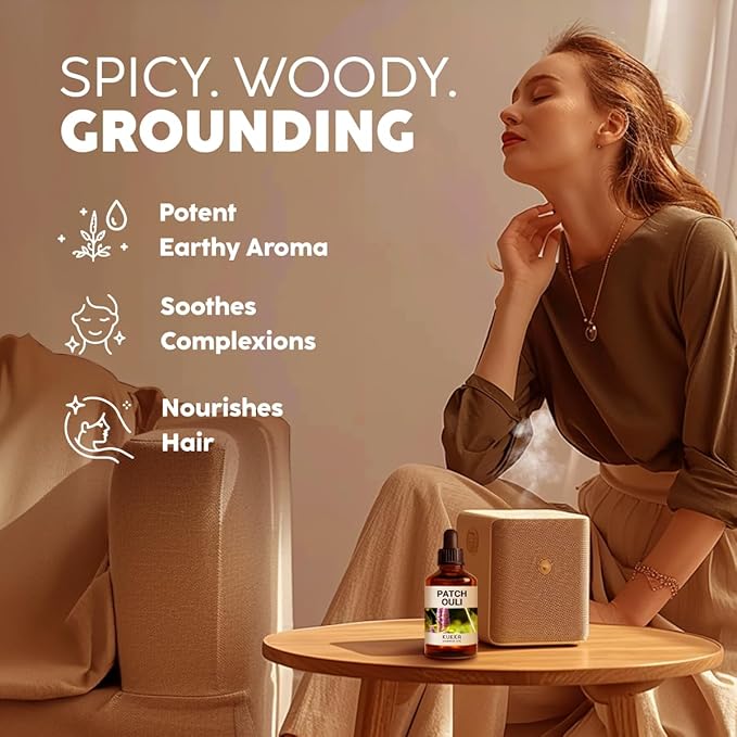 Kukka Patchouli Essential Oil for Skin & Diffuser - 4 Fl Oz - 100% Pure Natural Patchouli Oil, Captivating Scent for Body Perfumes, Aromatherapy & Soap Making Scent DIY-Ruum Studio Home