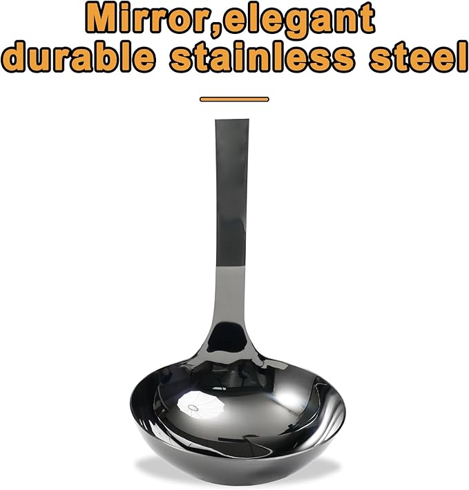 FJNATINH Stainless Steel Wok Spatula,Slotted Spatulas,Ladle,Skimmer Ladle Tool Set,Mirror Polished Cooking Utensils Kitchen Cookware, Pack of 4,Black-Ruum Studio Home