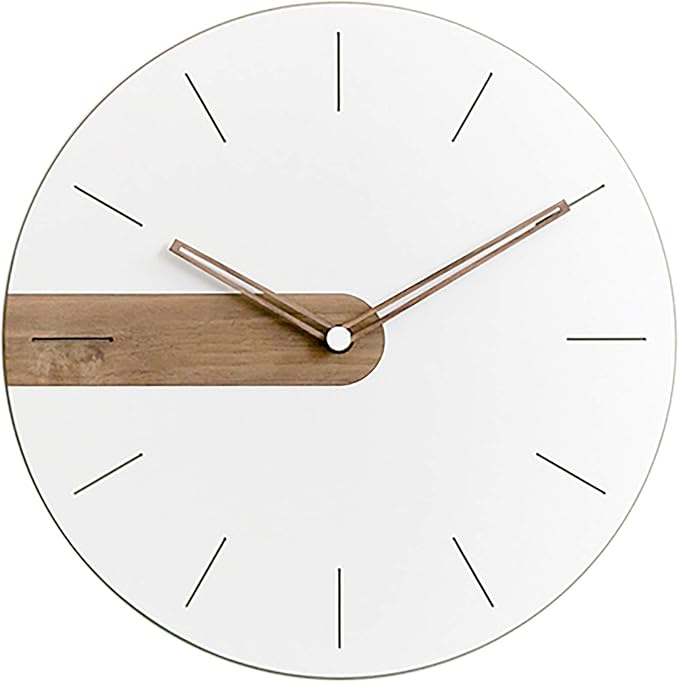 Stephanie Imports Modern Minimalist Exposed Wood Silent Wall Clock (Numberless)-Ruum Studio Home