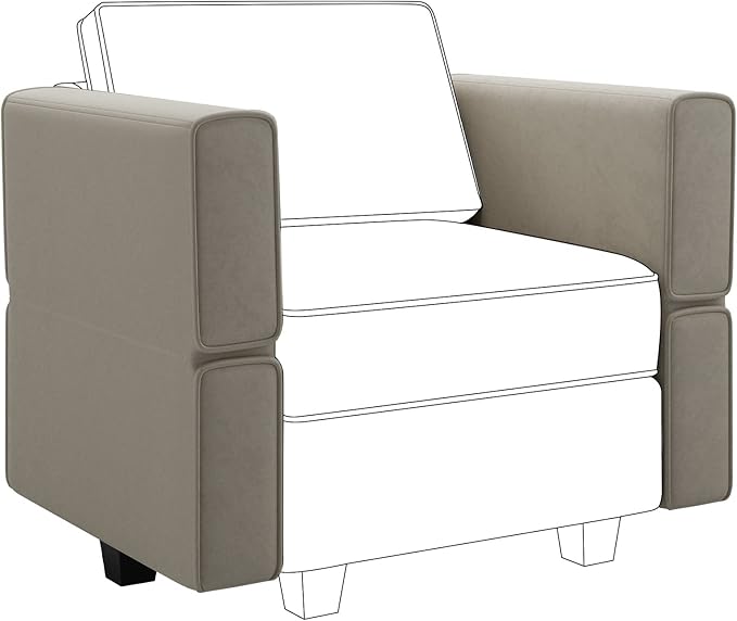 Belffin Modular Sofa Armrest Backrest Module for Modular Sectional Sofa Couch Side Armrest, Backrest Velvet Grey-Ruum Studio Home