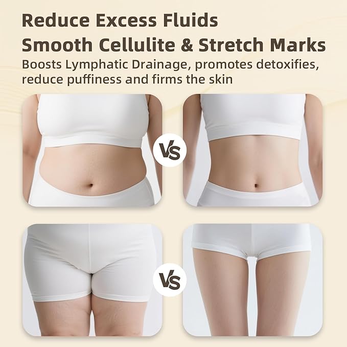 Lymphatic Drainage Massager Anti Cellulite Massage Tool Body Sculpting Machine with Soothingpulse, Light, Heat & Vibration, Help Care Stretch Marks & Smooth Cellulite for Legs, Arms & Belly-Ruum Studio Home