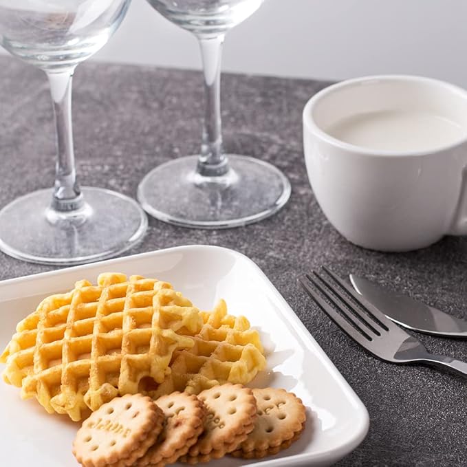 DELLING 8in White Rectangular Serving Plates-Large Serving Platter Set Salad Plates - Big Serving Trays for Parties Meat, Sushi, Dinner Plate Oven Safe Dinnerware Set of 3-Ruum Studio Home