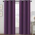 H.VERSAILTEX Blackout Curtains for Bedroom Thermal Insulated Room Darkening Living Room Curtains 84 Inch Long Grommet Privacy Protection Window Curtain Panels/Drapes for Nursery, 2 Panels,Plum Purple-Ruum Studio Home
