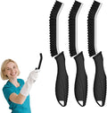 Crevice Cleaning Brushes, Cleaner Scrub Brush Tool for Hard to Reach Tight Space, Home Essentials, Serrated Scrub Brushes, Cleaning Supplies for Shower, Bathroom, Kitchen, Toilet (3, Black)-Ruum Studio Home