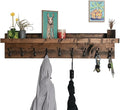 Coat Rack with Shelf Wall Mounted with Storage (Choose Your Length) Towel Rack Entryway Organizer Key Hooks (32" L (8 Hooks))-Ruum Studio Home