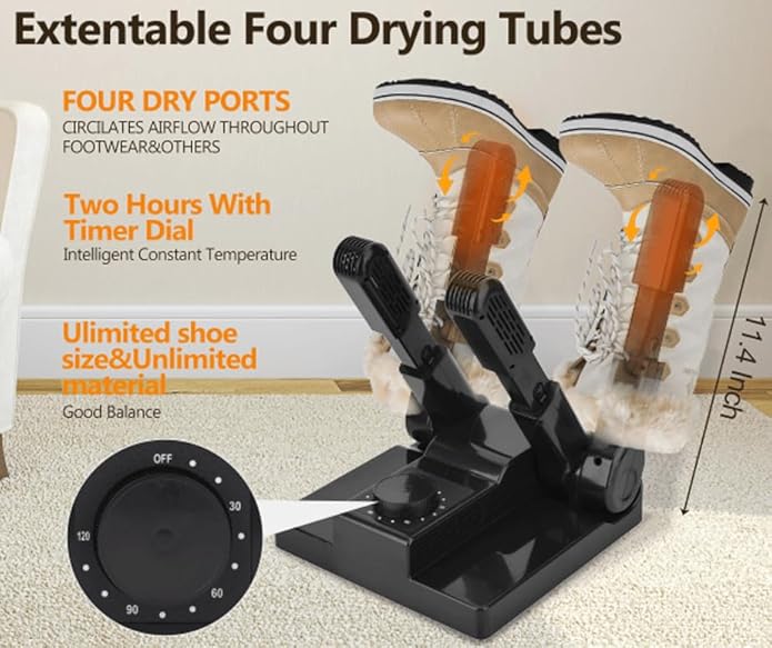 Portable Electric Shoe Glove Boot Dryer Warmer with Folding and Drying Rack-Ruum Studio Home