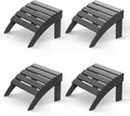GREENVINES Adirondack-Ottoman | Set of 4 | HDPE Plastic | Outdoor Footrest | All Weather | Foot Rest | Foot Stool | Grey | for Adirondack Chair | for Patio Backyard Pool-Ruum Studio Home