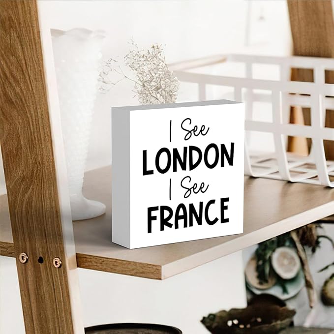 Funny Bathroom Decor, Funny Bathroom Wall Art, Black and White Bathroom Decor, Cute Bathroom Decor, Bathroom Decor for Shelves, Wooden Box Decor Sign for Home Farmhouse Office Living Room Desk Table-Ruum Studio Home