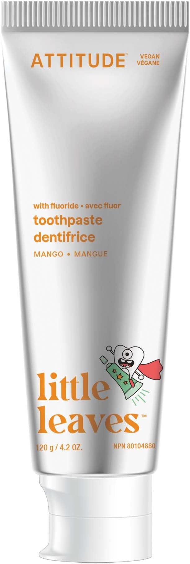 ATTITUDE Toothpaste with Fluoride, Prevents Tooth Decay and Cavities, Vegan, Cruelty-Free and Sugar-Free, Mango, 4.2 Oz-Ruum Studio Home