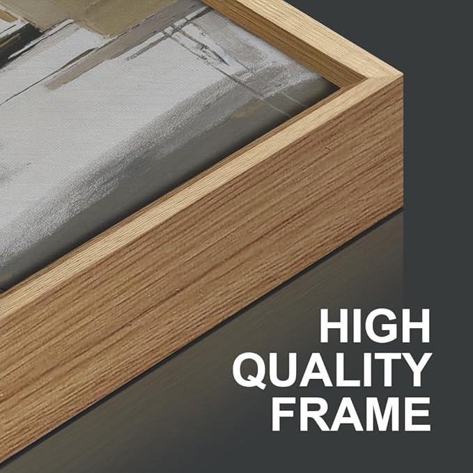 SIGNINART Beige Abstract Framed Canvas Wall Art Set, Black and White Textured Art Prints, Paint Strokes Minimalist Shapes Wall Decor, Neutral Modern Art Paintings for Living Room, Bedroom, Office 16"x24"x3-Ruum Studio Home