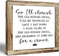 Rustic Wood Sign, So I'll Cherish the Old Rugged Cross Sign, Wooden Plaques Signs Table Decor, Small Wooden Box Signs, Inspirational Desk Decorate, Spiritual Decorate, Shelf Decoration for Home Office-Ruum Studio Home
