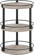 3-Tier Lazy Susan Organizer, Rotating Spice Rack, Spinning Organizer, Industrial Turntable Spice Rack Organizer for Cabinet, Kitchen Countertop, Greige and Black SR23BG-Ruum Studio Home