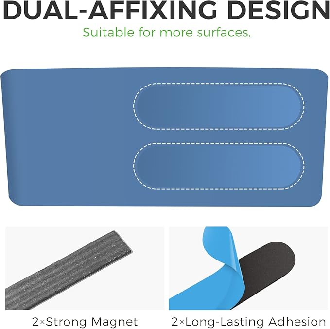 loukin Magnetic and Adhesive Marker Holder, Dry Erase Accessory Tray, Magnetic Storage Organizer for Whiteboard, Glass or Refrigerators (Blue)-Ruum Studio Home