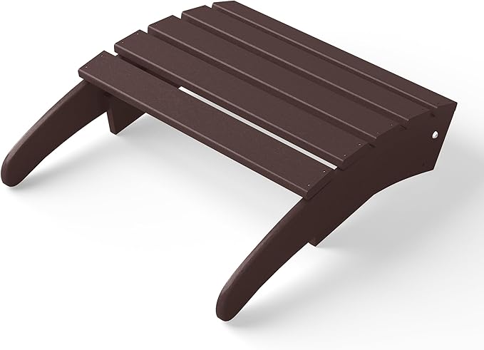WestinTrends Outdoor Ottoman, Patio Adirondack Ottoman Foot Rest, All Weather Poly Lumber Folding Foot Stool for Adirondack Chair, Widely Used for Outside Porch Pool Lawn Backyard, Dark Brown-Ruum Studio Home