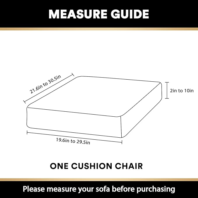 PrinceDeco Couch Cushion Cover Cushion Slipcover for Chair Sofa Cushion Furniture Protector Seat Cushion Sofa Cover for Dog Pet Kid with Elastic Straps Width Up to 29.5", Brown-Ruum Studio Home