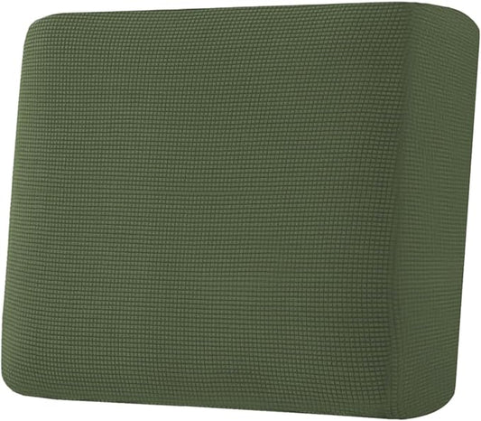 H.VERSAILTEX Super Stretch Individual Seat Cushion Covers Sofa Covers Couch Cushion Covers Slipcover Sets Thick Jacquard Textured Twill Fabric (1 Piece Chair Cushion Cover, Bronze Green)-Ruum Studio Home