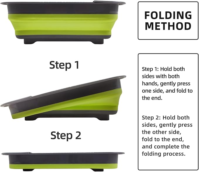 THANSTAR Collapsible Dish Drying Rack for RV Campers Portable Dinnerware Drainer Organizer for Kitchen Travel Trailer-Green-Ruum Studio Home