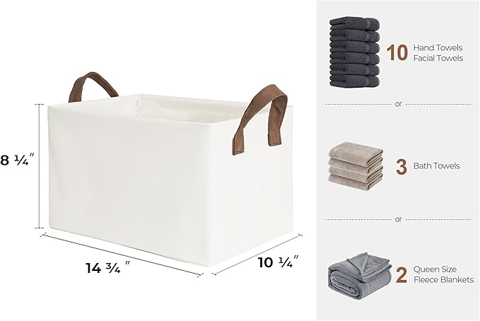 StorageWorks Storage Bins, Fabric Storage Bins for Shelves, Storage Baskets with Metal Frame, Closet Baskets and Bins with Handles, Beige, 2-Pack-Ruum Studio Home