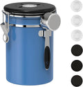 ShanSon Coffee Canister Airtight Coffee Container Stainless Steel Coffee Bean Storage Container with CO2 Release Valve and Scoop Coffee Canister for Beans,Grounds,Sugar,Flour,Tea,Cereal,22OZ,Blue-Ruum Studio Home
