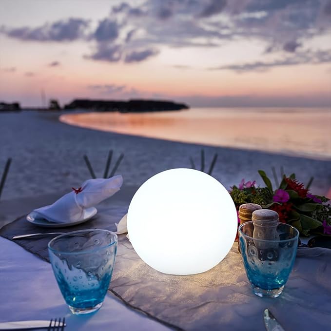 LED Globe Orb Light, 6-in LED Light Ball for Kid, 16 Dimmable Colors & 4 Modes Light Up Ball Mood Lamp w/Remote, Rechargeable Orb Night Lights Waterproof Outdoor Globe Lights for Home/Nursery/Party-Ruum Studio Home