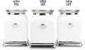 fanquare 30 OZ Cookie Jar, White Kitchen Canisters Set of 3, Farmhouse Porcelain Decorative Jars for Countertop, Ceramic Storage Jar for Coffee, Sugar, Tea Bag-Ruum Studio Home