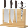 Magnetic Knife Block 28 x 19 Inches, Double Sided Magnetic Knife Holder Rack for Kitchen Counter, Acacia Wood Magnetic Knife Storage Stand with Knife Sharpener-Ruum Studio Home