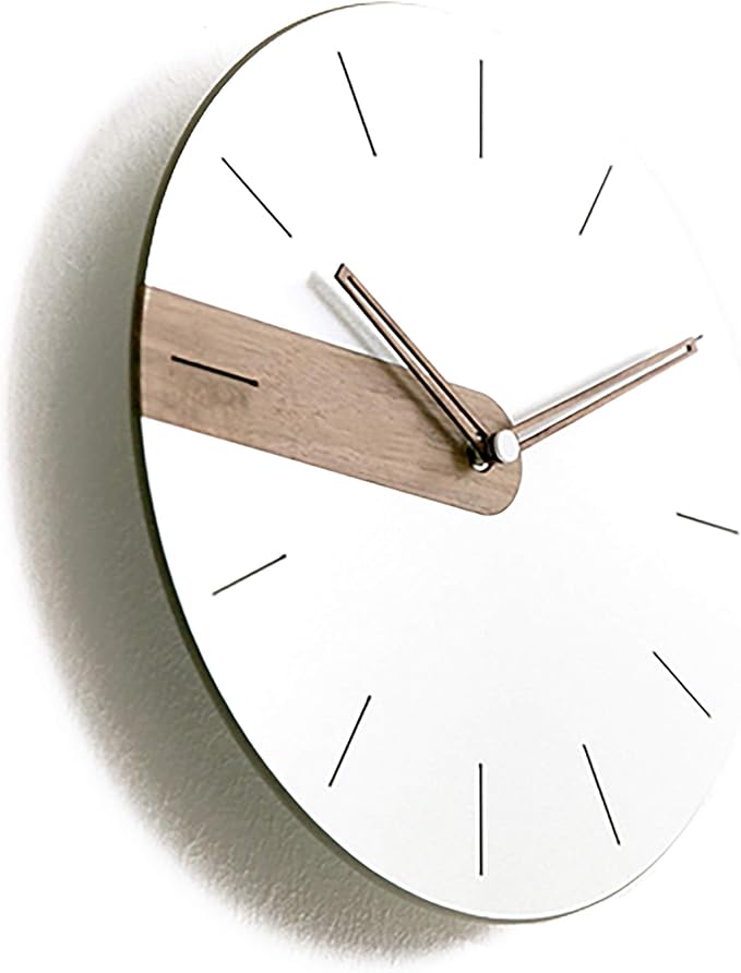 Stephanie Imports Modern Minimalist Exposed Wood Silent Wall Clock (Numberless)-Ruum Studio Home