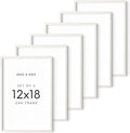 HAUS AND HUES 12x18 Picture Frames for Wall - Set of 6, Poster Frames 12x18, Picture Frames 12x18, 12x18 wall Frames Collage Set, 12 x 18 Wood Picture Frames (White Frame)-Ruum Studio Home