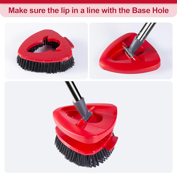 Scrub Brush Head Replacement Compatible with O Cedar EasyWring Spin Mop 1-Tank System, Floor Scrubber Head, Shower Scrub Brush with Hard Bristles for Cleaning & Scrubbing-Ruum Studio Home