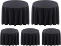 Surmente 120 inch Round Tablecloths -5 Pack Black Round Table Cloths, Polyester Fabric Table Covers for Wedding, Party, Banquet, or Restaurant-Ruum Studio Home