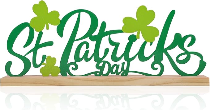 COCHIE Metal St. Patrick's Day Sign, St Patricks Day Decorations for Home, Office, Shelf, Mantel, Indoor, Shamrock Decoration, Saint Patrick Day Decor (Shamrock)-Ruum Studio Home