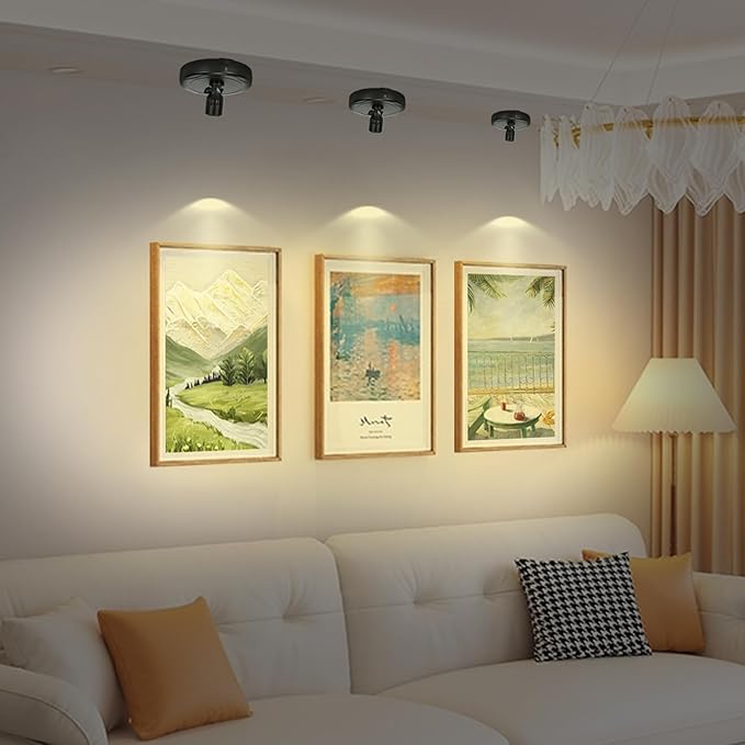 Cordless Spotlight Battery Operated, Indoor Plant Light, LED Display Puck Lights, Dimmable Accent Lighting with Remote, Uplight for Picture Tree Painting Gallery Dartboard Art Photo-Ruum Studio Home