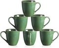 vicrays Coffee Mug Set, 12 Ounce, Set of 6, Ceramic Mug for Men, Women, Unique Glazed Mugs with Handle for Coffee, Tea, Milk, Cocoa, Cereal(Green)-Ruum Studio Home