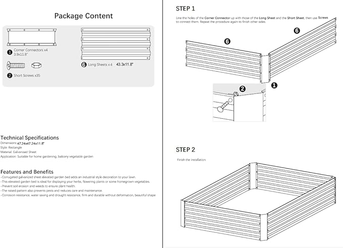 4x4x1ft Metal Raised Garden Bed Kit，Galvanized Garden Bed Box for Vegetables, Flowers, Herbs, and Succulents,120 Gallon Capacity - Green-Ruum Studio Home