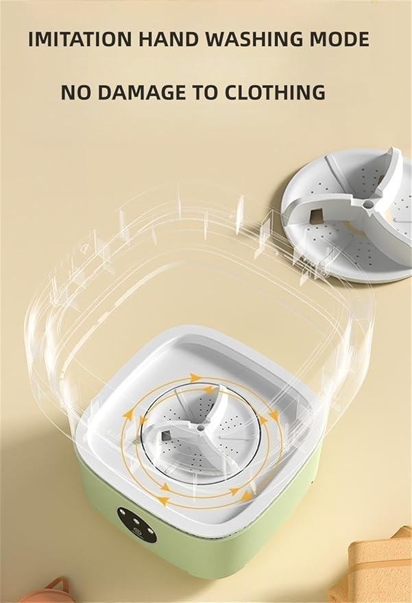 Portable Washing Machine, Mini Washer,16L Upgraded Large Capacity Foldable Washer.Deep Cleaning of Underwear, Baby Clothes and Other Small Clothes.Suitable for Apartments, Dormitories, Hotels.(Green)-Ruum Studio Home