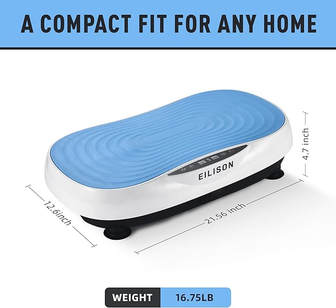 EILISON Glory Vibration Plate Exercise Machine - Whole Body Workout Vibration Fitness Platform Equipment for Home & Travel Workout, Weight Loss, Toning & Wellness-Ruum Studio Home