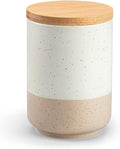 vancasso Sabine Small Ceramic Canister with Airtight Wood Lid - 18 oz Kitchen Storage for Coffee, Sugar, Tea & Spices - Compact Countertop Jar-Ruum Studio Home