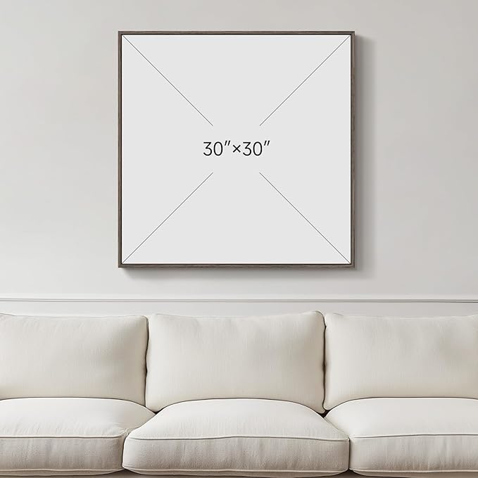 Framed Sage Green Abstract Wall Art, Modern Canvas Prints Artwork for Walls, Square Minimalist All Green Abstract Pictures for Living Room, Hallway, Fireplace, Bedroom, Home Office Wall Decor 30x30 In-Ruum Studio Home