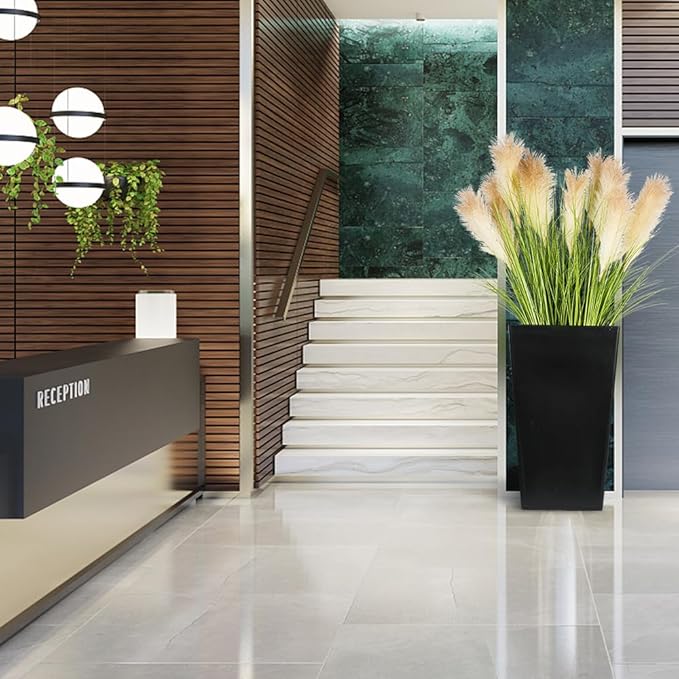 Melorca&Guilla Artificial Plants 4PCS 33.5“Fake Plant Tall Onion Fake Grass,Faux Grass Plants Artificial Grass Greenery Shrubs Bushes for Garden Shop Office Home Décor-Ruum Studio Home