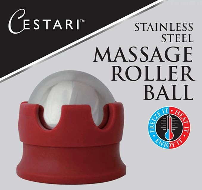 Massage Roller Ball - Stainless Steel Gel Balls for Heat + Ice Therapy - Back, Shoulder, Calf, Foot Massager with Heat or Cold - Myofascial Release - Deep Tissue Trigger Points - Hot Cold Roller..-Ruum Studio Home