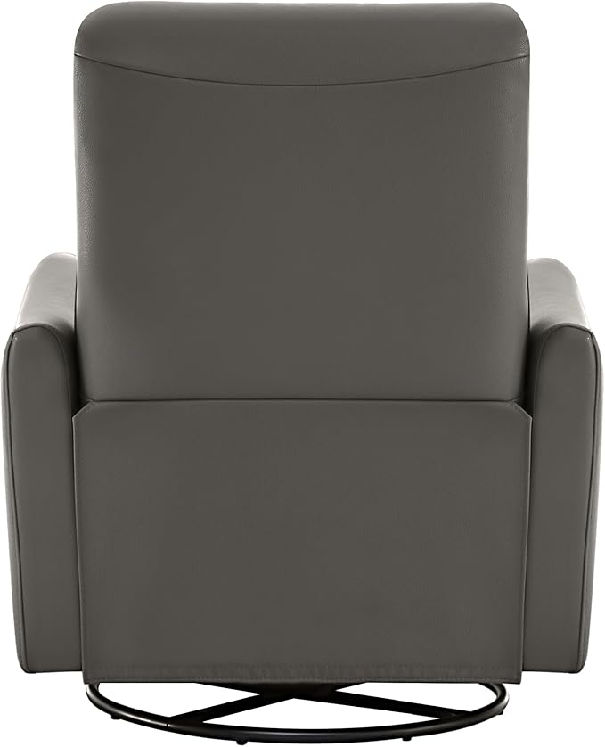CHITA Power Recliner Chair Swivel Glider, FSC Certified Upholstered Faux Leather Living Room Nursery Reclining Sofa Chair with Lumbar Support, Charcoal-Ruum Studio Home
