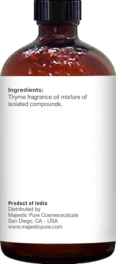 Majestic Pure Thyme Essential Oil with Glass Dropper - Huge 4 Fl Oz - 100% Pure and Natural Thyme Oil - Premium Grade Essential Oils for Diffuser, Aromatherapy, Soap and Candle Making-Ruum Studio Home
