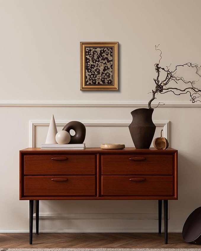 HUARCEY Gold Framed Vintage Wall Art for Living Room, Flowers Painting Prints Shelf Decor for Kitchen, Aesthetic Bedroom Wall Art, Christmas Gifts for Friends or Family (Crushed Flower - 8"x10")-Ruum Studio Home