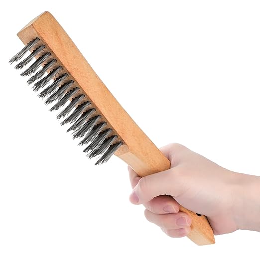 Elsjoy 12 Pack Wire Brush with Wooden Handle, 10 Inch Stainless Steel Wire Scratch Brush Wire Cleaning Brush Set for Removing Rust, Paint, Welding Slag-Ruum Studio Home