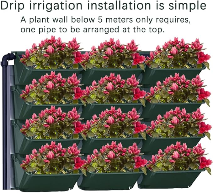 Self-Watering Wall Mounted Planter Set of 4, Indoor and Outdoor Vertical Planter, Stackable Wall Mounted, for Balcony Decoration-Ruum Studio Home