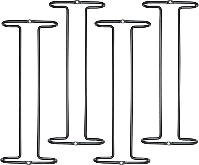 10 Inch Wine Glass Rack Under Cabinet Shelf Stemware Storage Hanging Hanger Organizer Glasses Holder with Drying Under Counter Metal for Kitchen and Bar Set of 2 Black-Ruum Studio Home