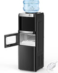 COWSAR 3-in-1 Water Cooler with Ice Maker, Hot & Cold Top Loading, Water Dispenser for 5 Gallon Bottle, 33LBS/24H Ice Maker with Child Safety Lock, Black-Ruum Studio Home