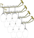 10.8 Inch Gold Wine Glass Rack, Under Cabinet Wine Glass Holder, Wine Glass Hangers Under Shelf, Stemware Rack, Hanging Stemware Holder for Cabinet Kitchen Bar, Set of 4-Ruum Studio Home