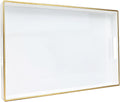 Spsyrine White Decorative Serving Tray with Handles, Elegant Plastic Coffee Table Tray for Ottoman, Living Room, Home Decor 15.6" X 10.2"-Ruum Studio Home